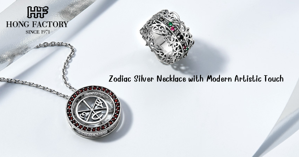 Zodiac Silver Necklace with Modern Artistic Touch